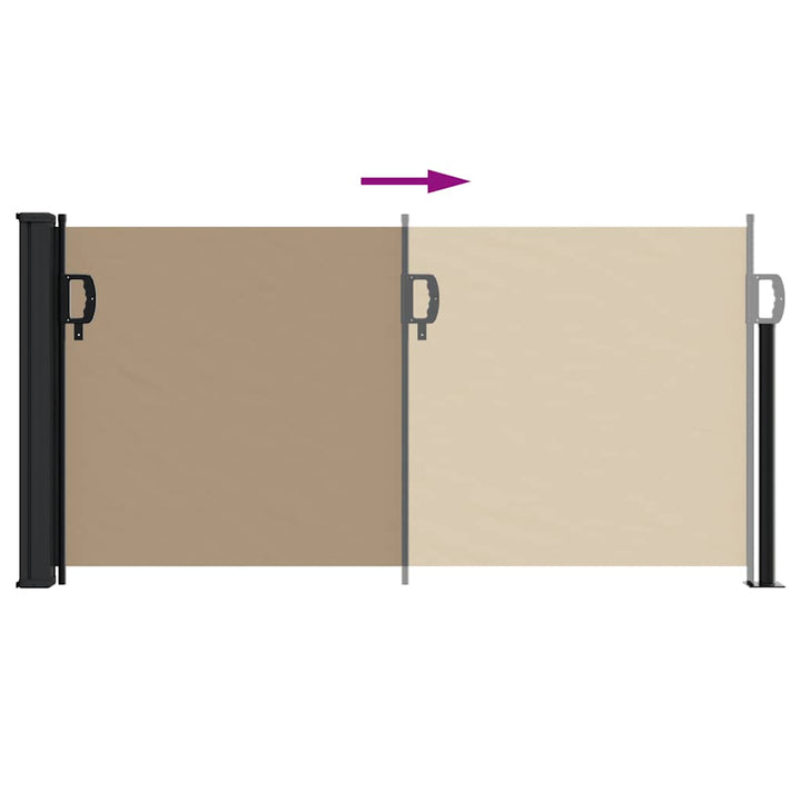 sammenrullelig sidemarkise 100x500 cm gråbrun