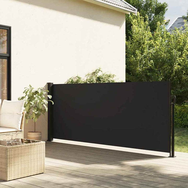 sidemarkise 120x500 cm sammenrullelig sort