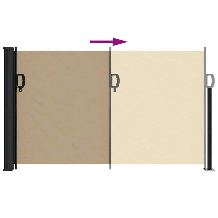sammenrullelig sidemarkise 120x500 cm beige