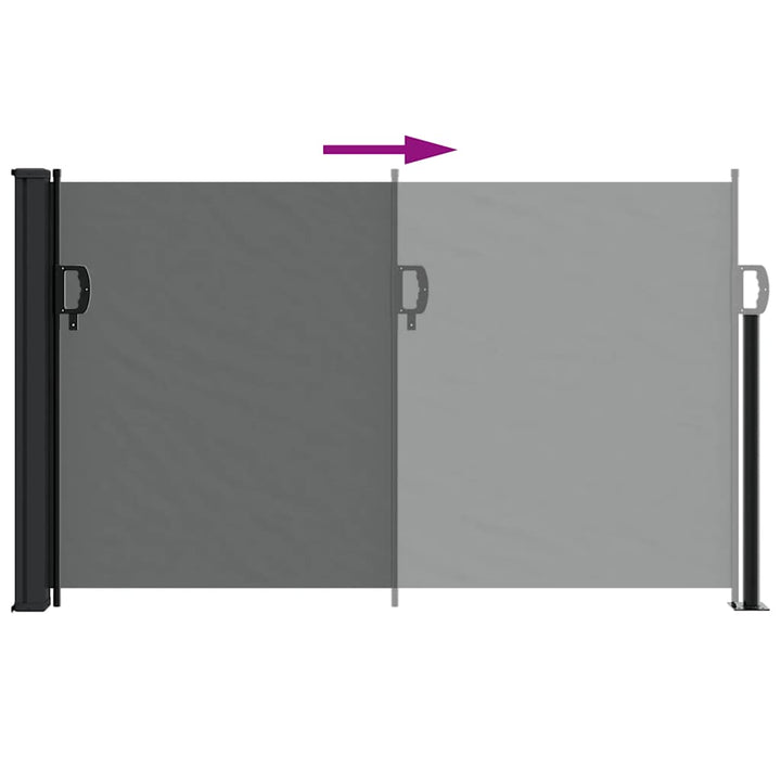 udtrækkelig sidemarkise antracit 120x500 cm