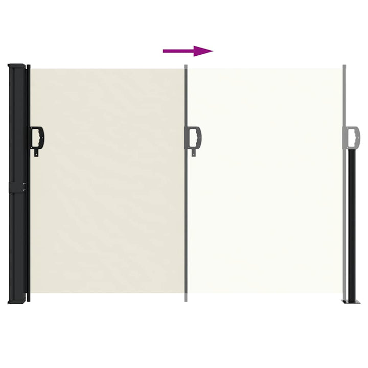sidemarkise 140x500 cm sammenrullelig cremefarvet