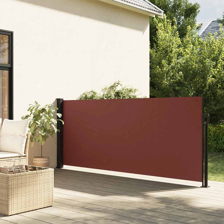 sidemarkise 140x500 cm sammenrullelig brun
