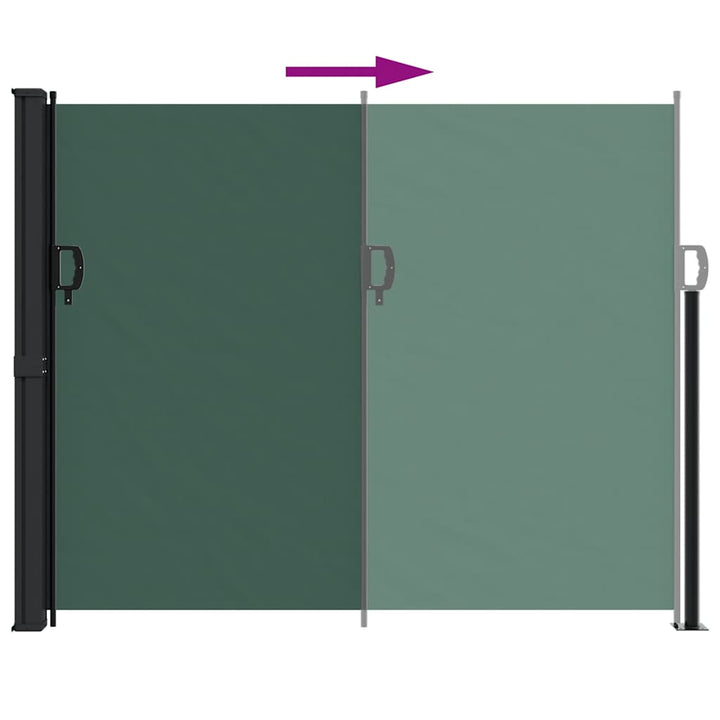 sammenrullelig sidemarkise 160x500 cm mørkegrøn
