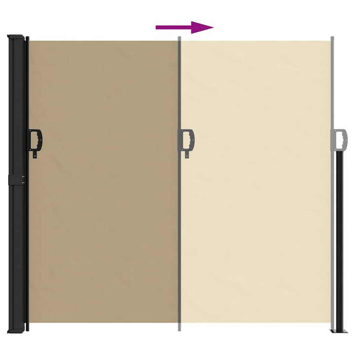 sammenrullelig sidemarkise 180x500 cm beige