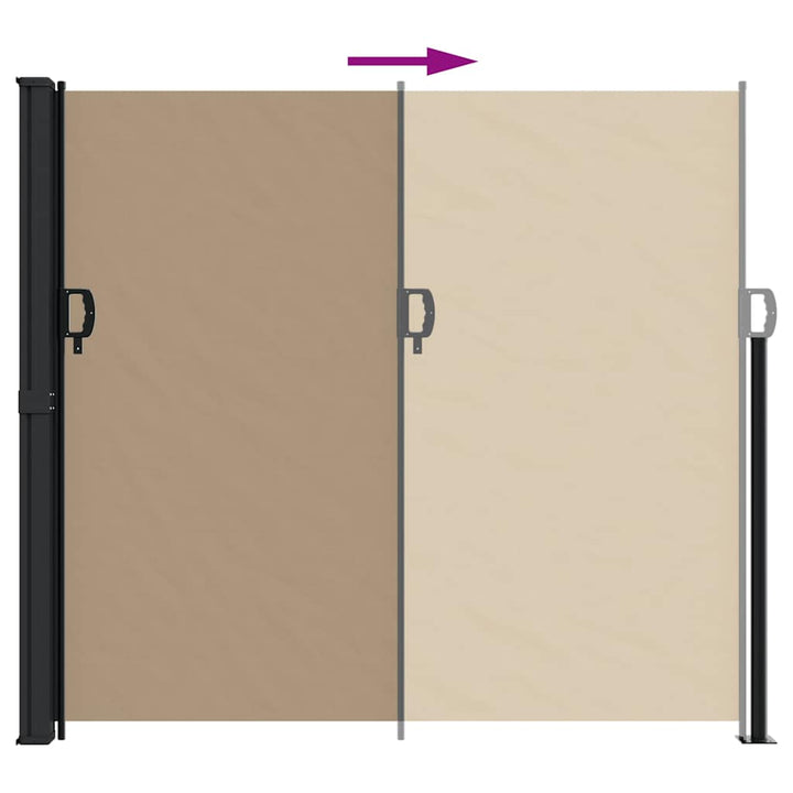 sammenrullelig sidemarkise 180x500 cm gråbrun