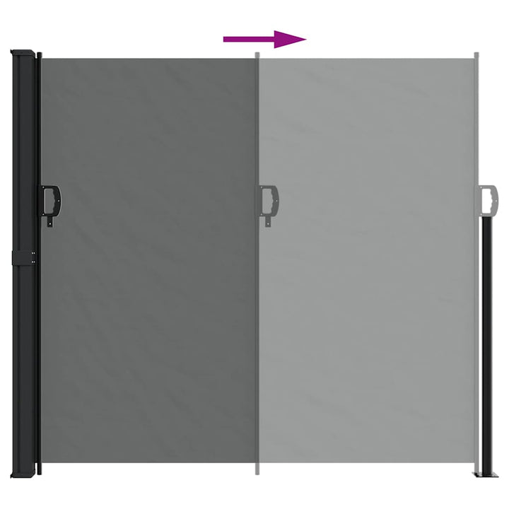 sidemarkise 180x500 cm sammenrullelig antracitgrå