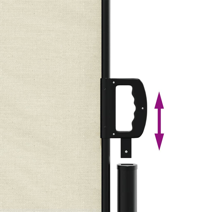 sidemarkise 200x500 cm sammenrullelig cremefarvet