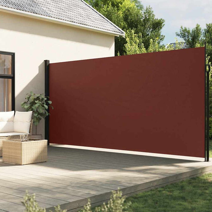sidemarkise 200x500 cm sammenrullelig brun