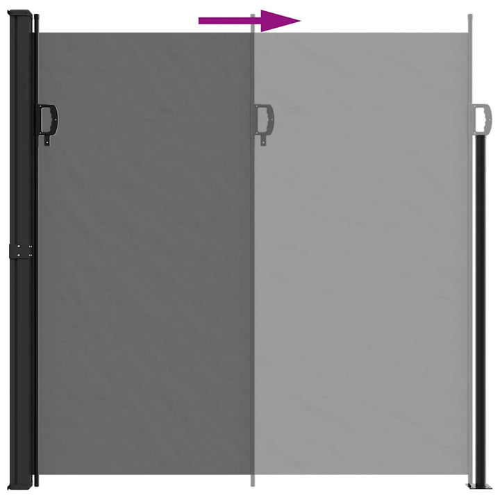 sidemarkise 200x500 cm sammenrullelig antracitgrå