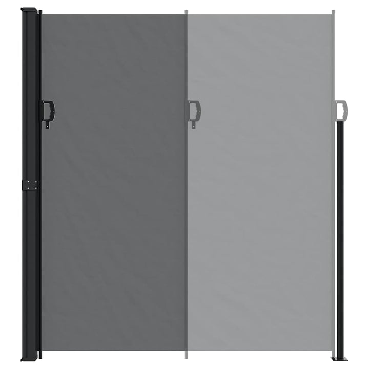 sidemarkise 220x500 cm sammenrullelig sort