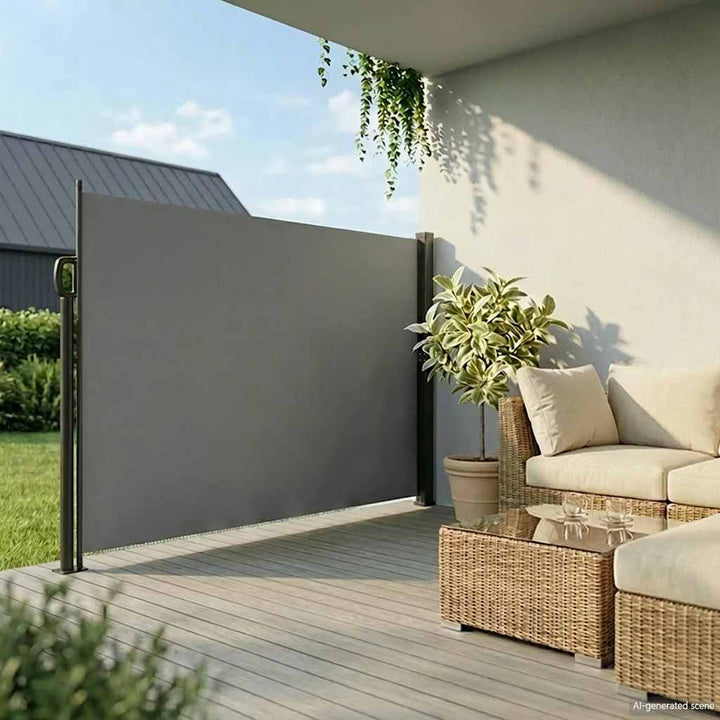 sidemarkise 220x500 cm sammenrullelig antracitgrå