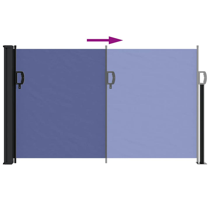 sammenrullelig sidemarkise 120 x 600 cm blå