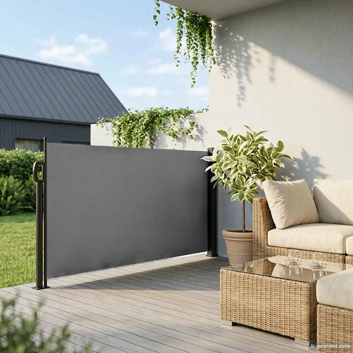 udtrækkelig sidemarkise antracit 140x600 cm