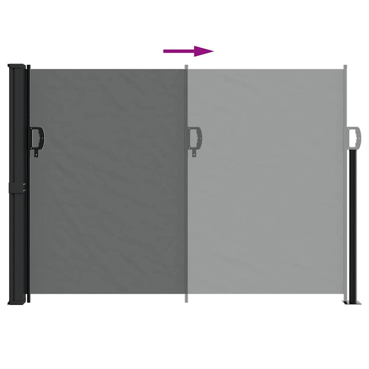 udtrækkelig sidemarkise antracit 140x600 cm
