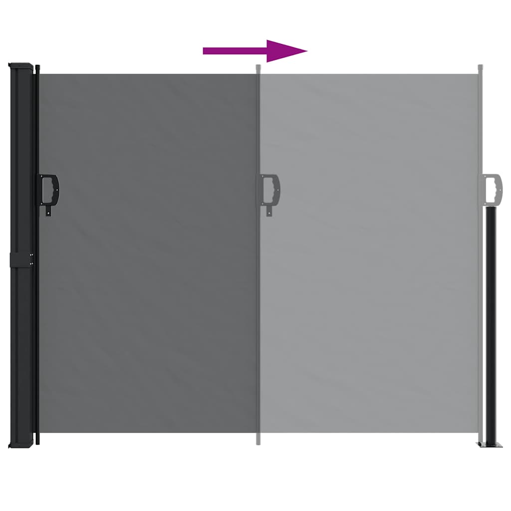 sammenrullelig sidemarkise 160 x 600 cm sort