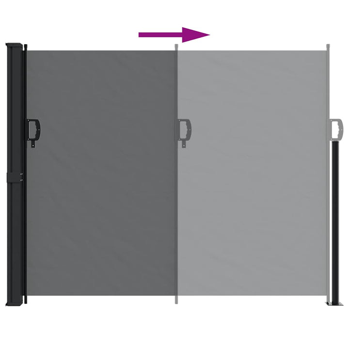 sammenrullelig sidemarkise 160 x 600 cm sort