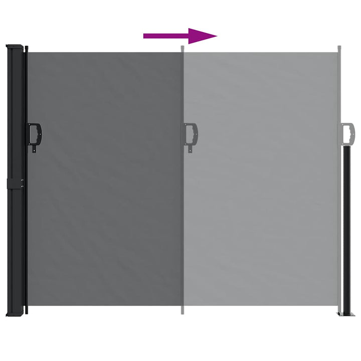 sammenrullelig sidemarkise 160 x 600 cm sort