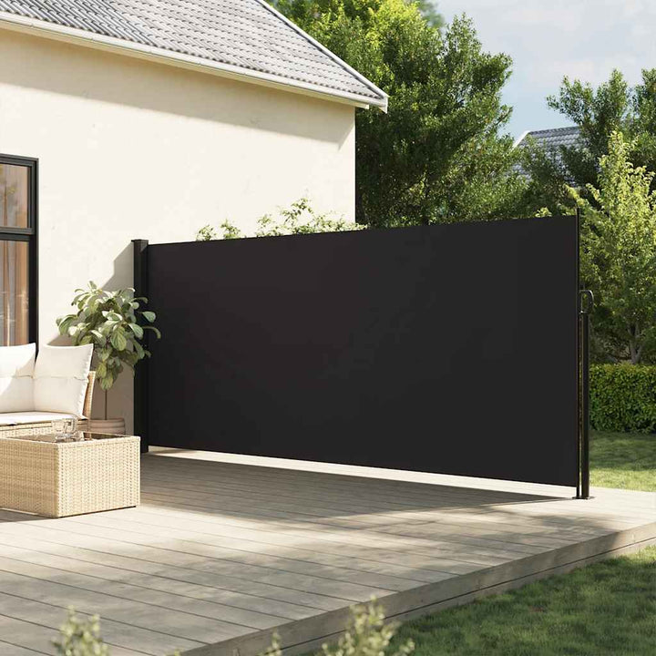sammenrullelig sidemarkise 160 x 600 cm sort