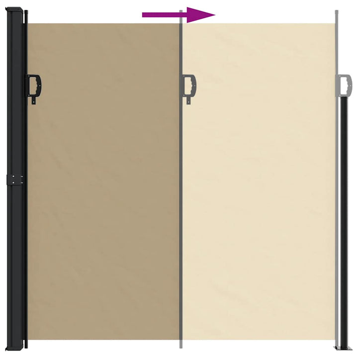 sammenrullelig sidemarkise 200x600 cm beige