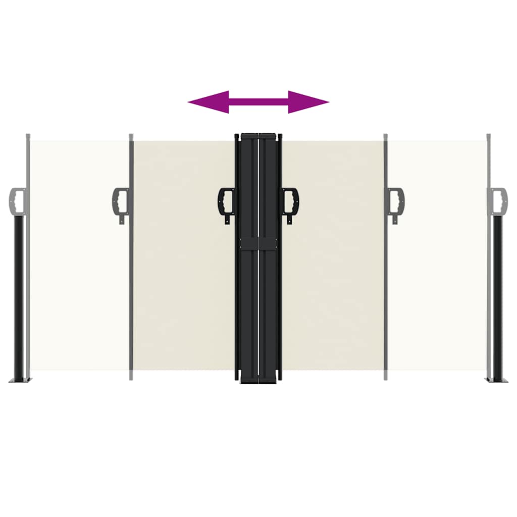 sammenrullelig sidemarkise 120 x 600 cm cremefarvet