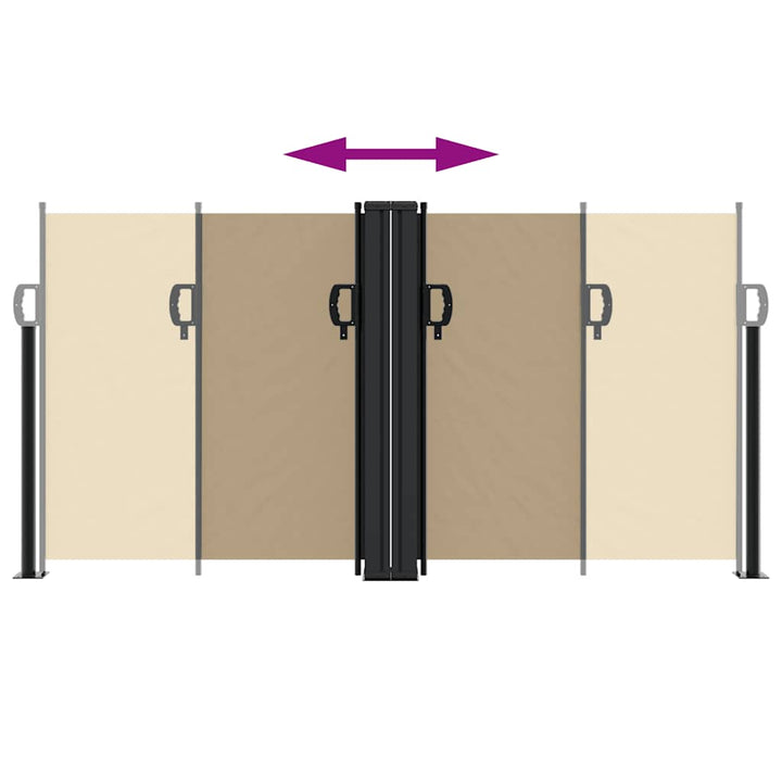 sammenrullelig sidemarkise 120 x 600 cm beige
