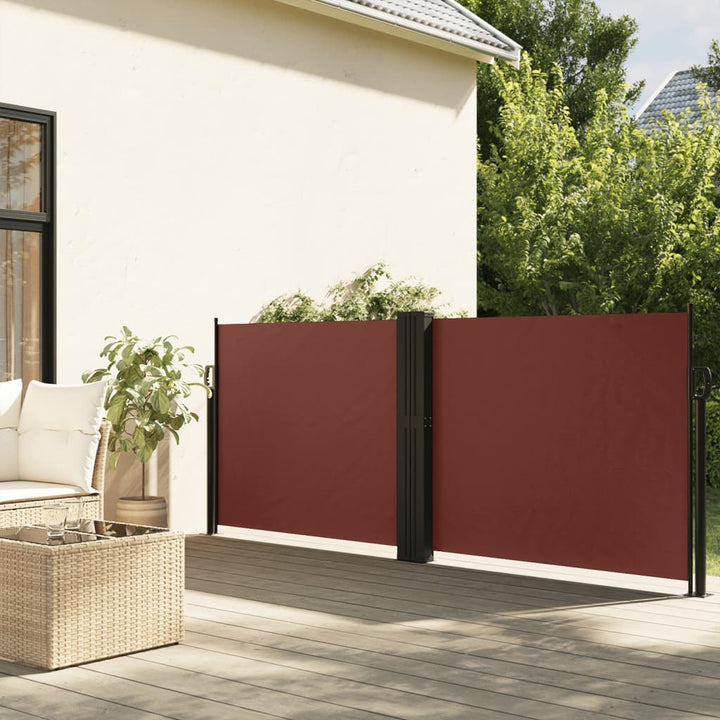 sammenrullelig sidemarkise 140x600 cm brun