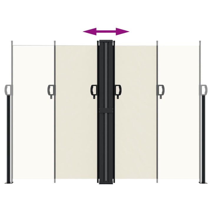sammenrullelig sidemarkise 180x600 cm cremefarvet