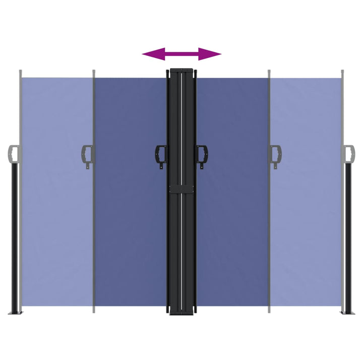 sammenrullelig sidemarkise 180x600 cm blå