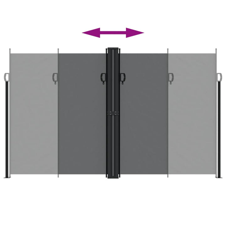 sammenrullelig sidemarkise 200x600 cm sort