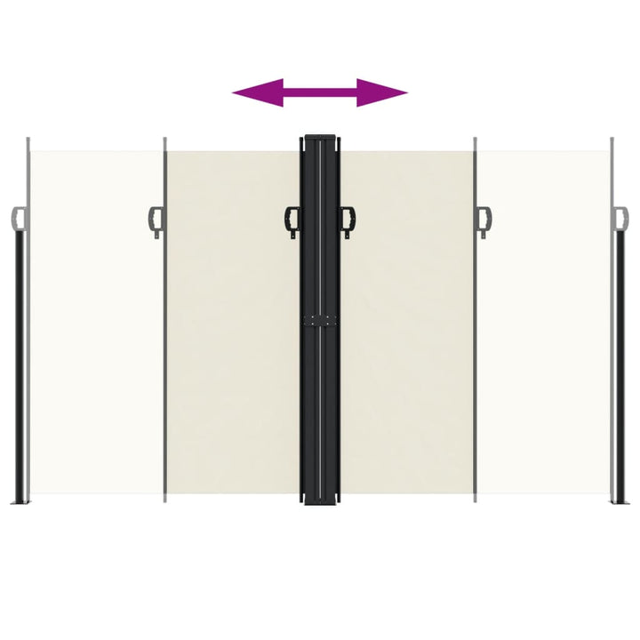sammenrullelig sidemarkise 200x600 cm cremefarvet