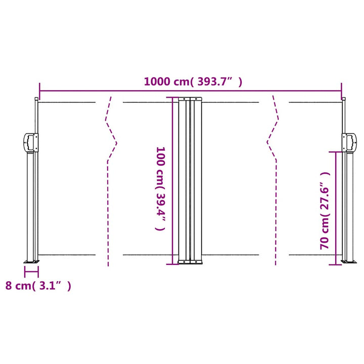 sammenrullelig sidemarkise 100 x 1000 cm blå