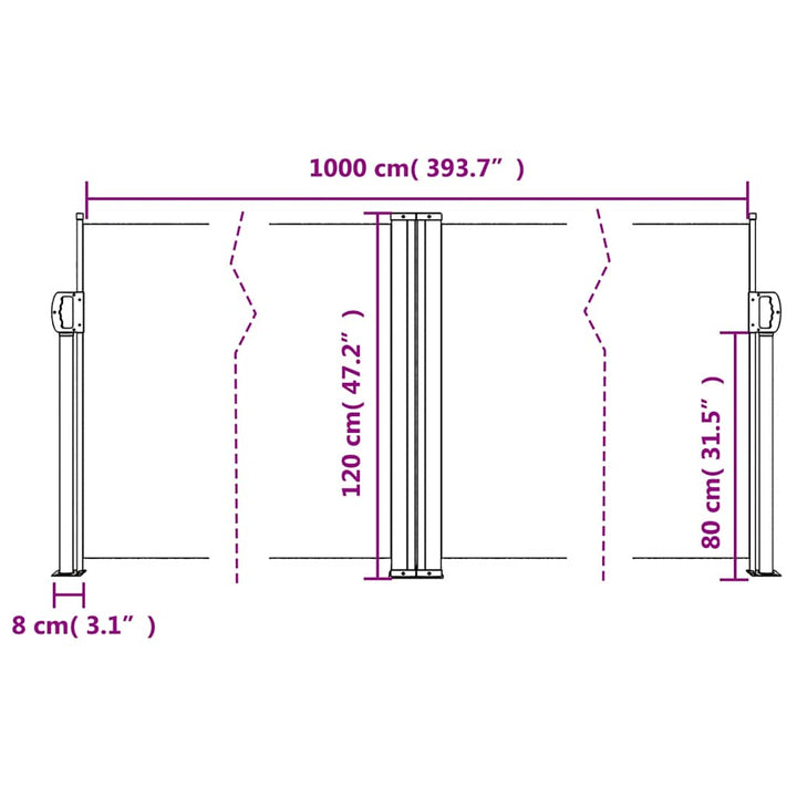 sammenrullelig sidemarkise 120 x 1000 cm blå