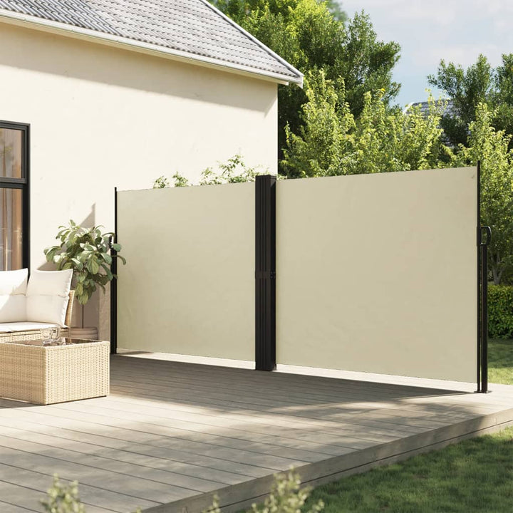 sidemarkise 160x1000 cm sammenrullelig cremefarvet