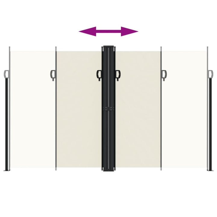 sammenrullelig sidemarkise 200x1000 cm cremefarvet