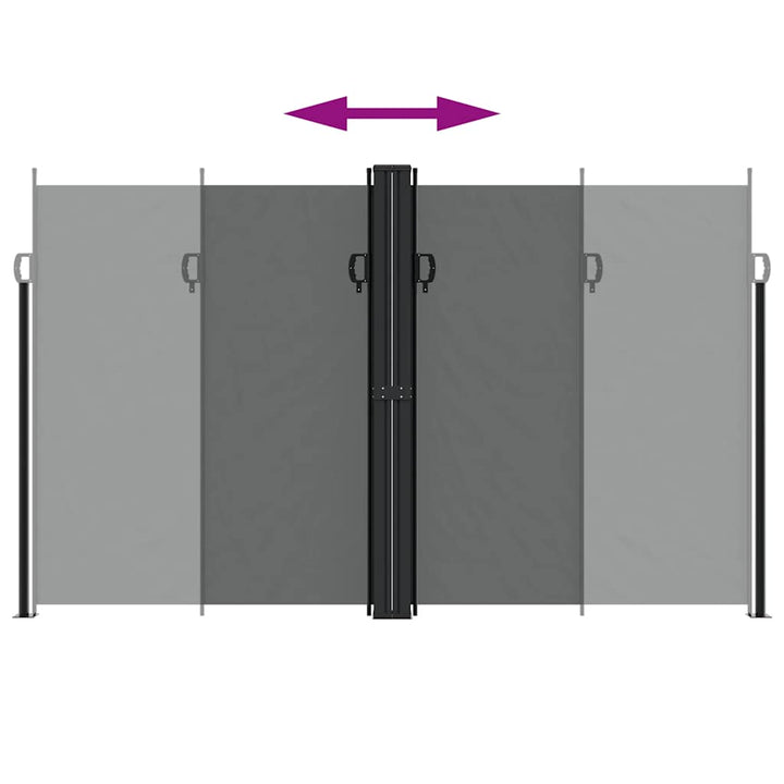 sammenrullelig sidemarkise 200x1000 cm antracitgrå