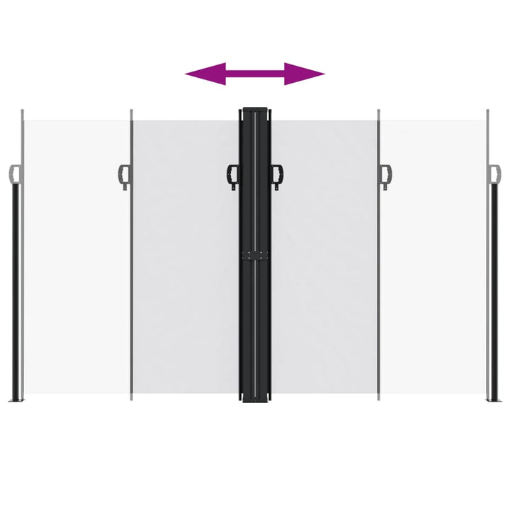 sidemarkise 200x1000 cm sammenrullelig hvid