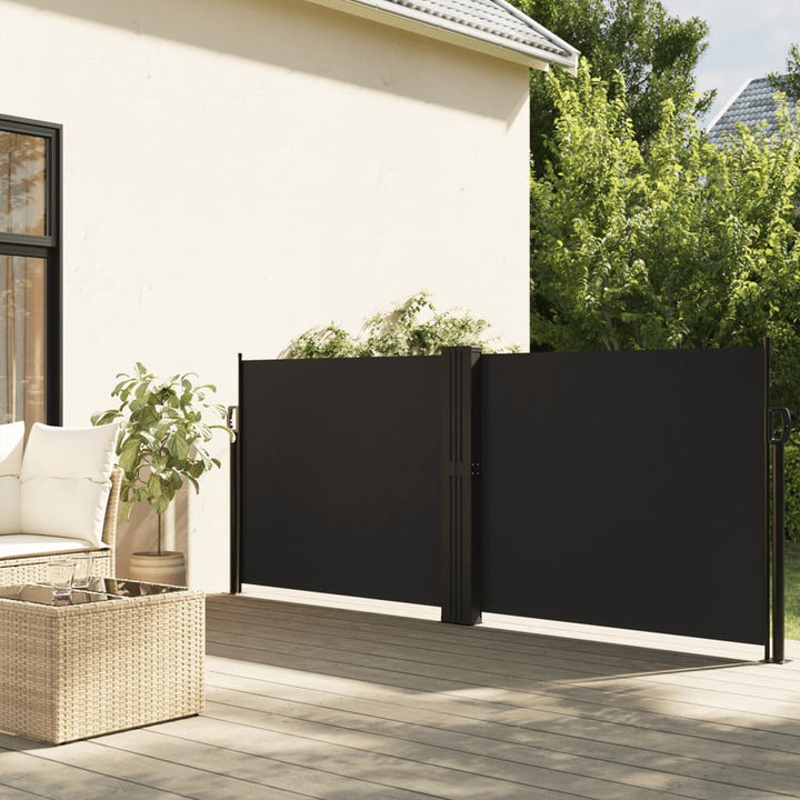 sidemarkise 140x1200 cm sammenrullelig sort