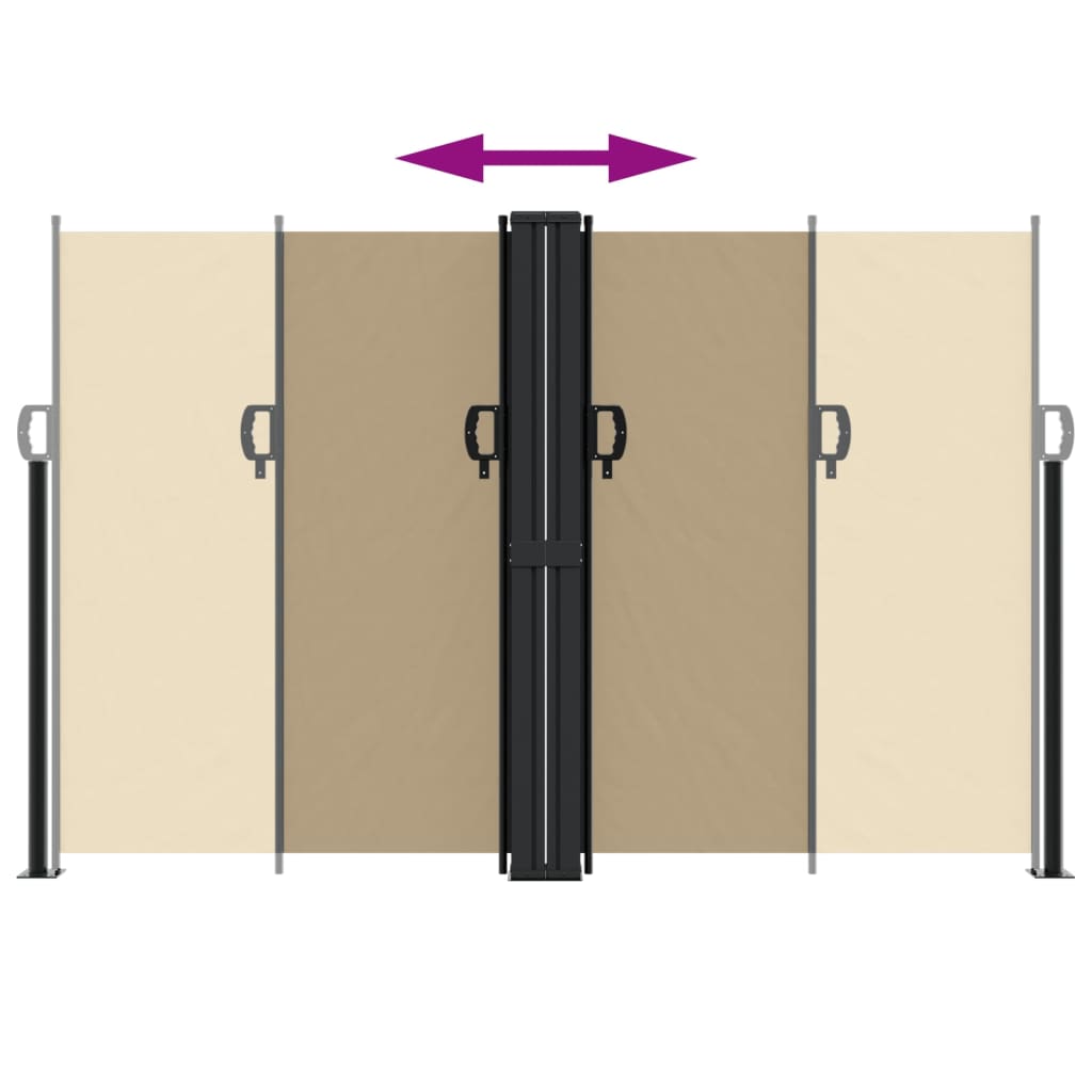 sidemarkise 160x1200 cm sammenrullelig beige