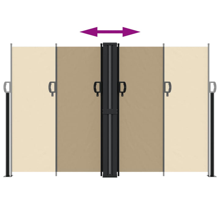 sidemarkise 160x1200 cm sammenrullelig beige