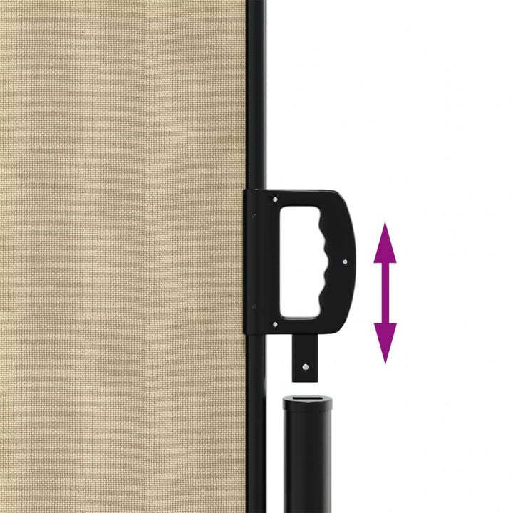 sidemarkise 160x1200 cm sammenrullelig beige