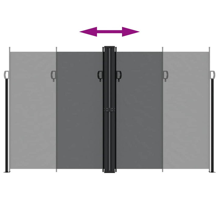 sammenrullelig sidemarkise 200x1200 cm sort