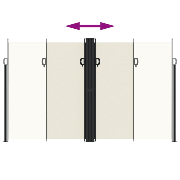 sammenrullelig sidemarkise 200x1200 cm cremefarvet