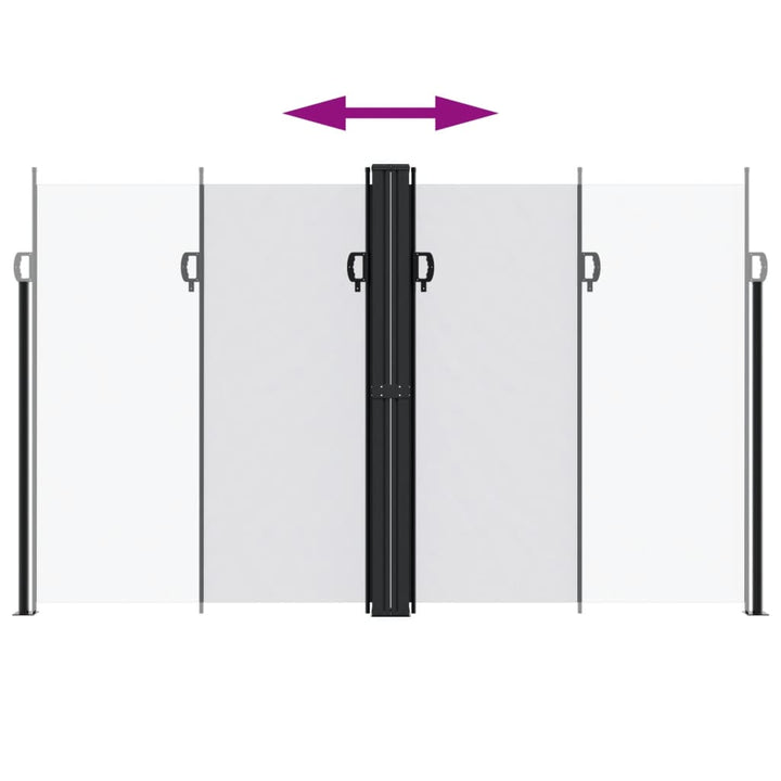 sidemarkise 200x1200 cm sammenrullelig hvid