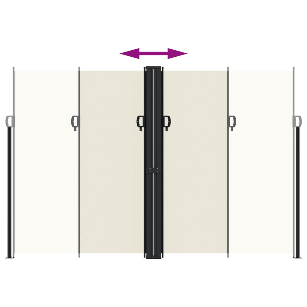 sammenrullelig sidemarkise 220x1200 cm cremefarvet