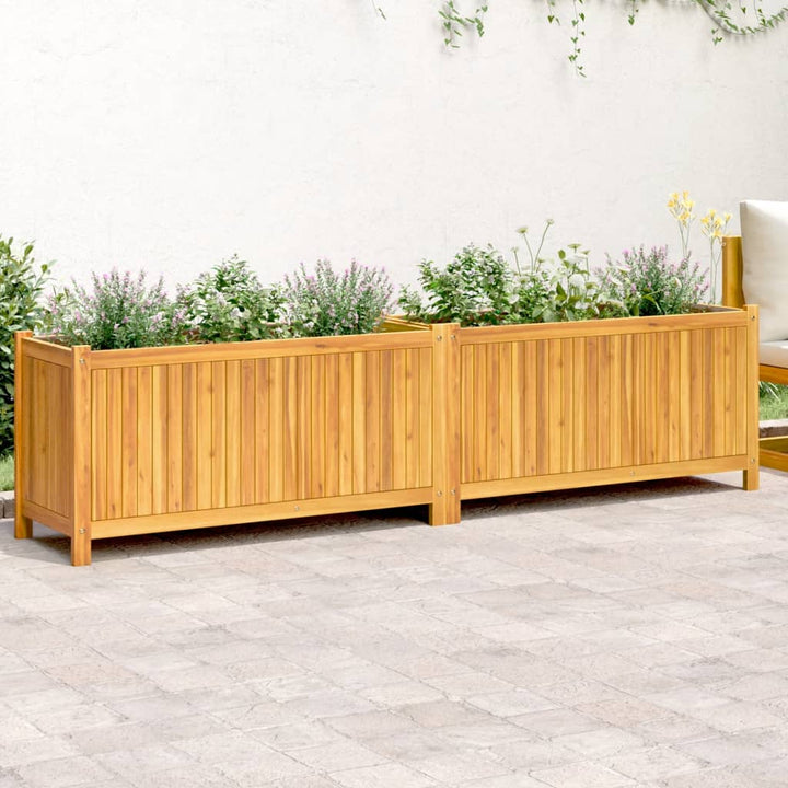 plantekasse med for 199x38,5x50 cm massivt akacietræ