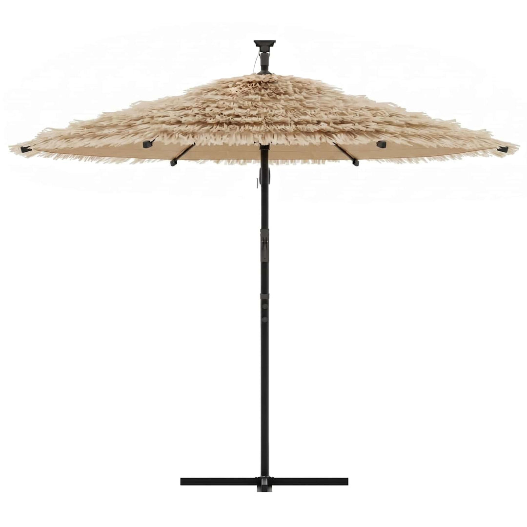 haveparasol med stålstang 269x269x235 cm brun