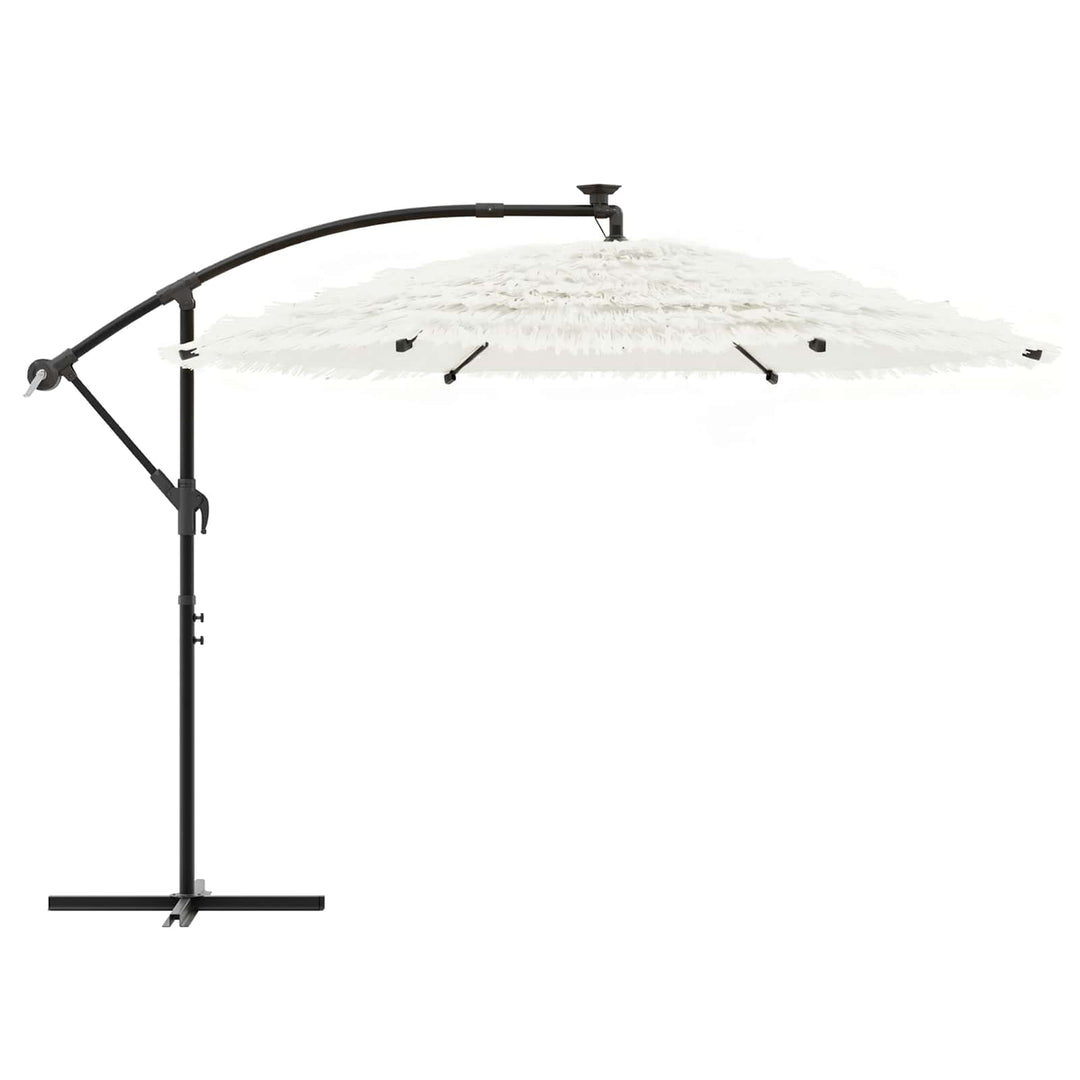 haveparasol med stålstang 290x290x238 cm hvid