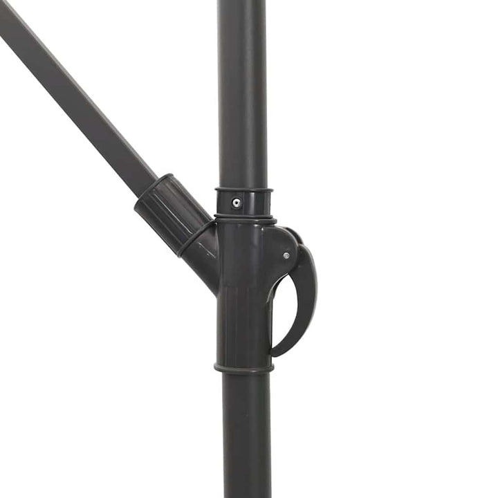 haveparasol med LED-lys og stålstang 269x269x235 cm brun