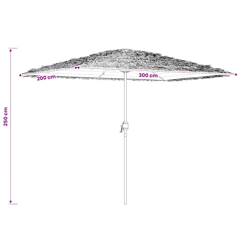 haveparasol med stålstang 300x200x250 cm blå