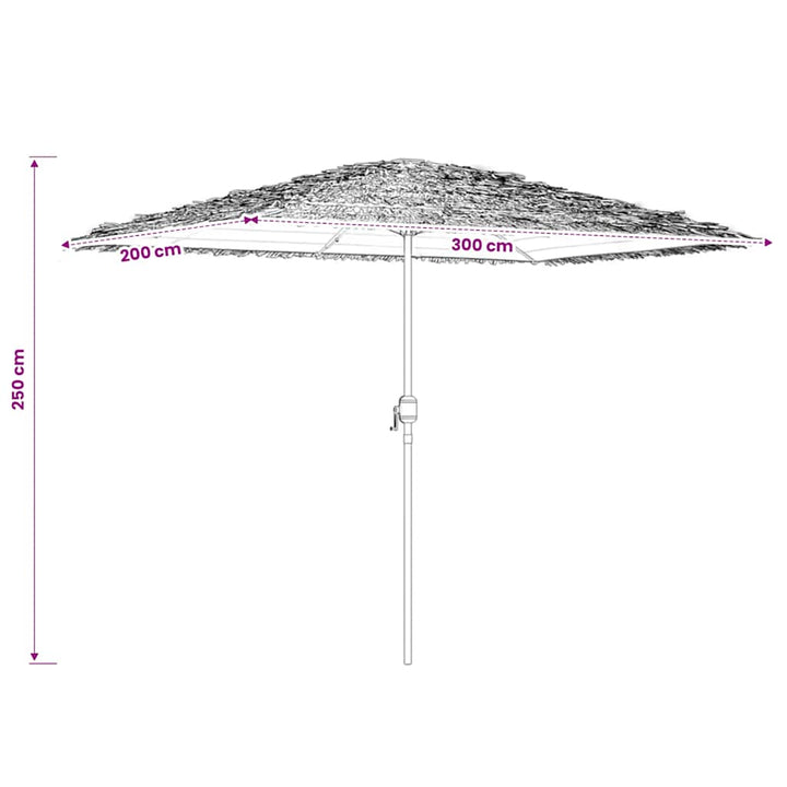 haveparasol med stålstang 300x200x250 cm blå